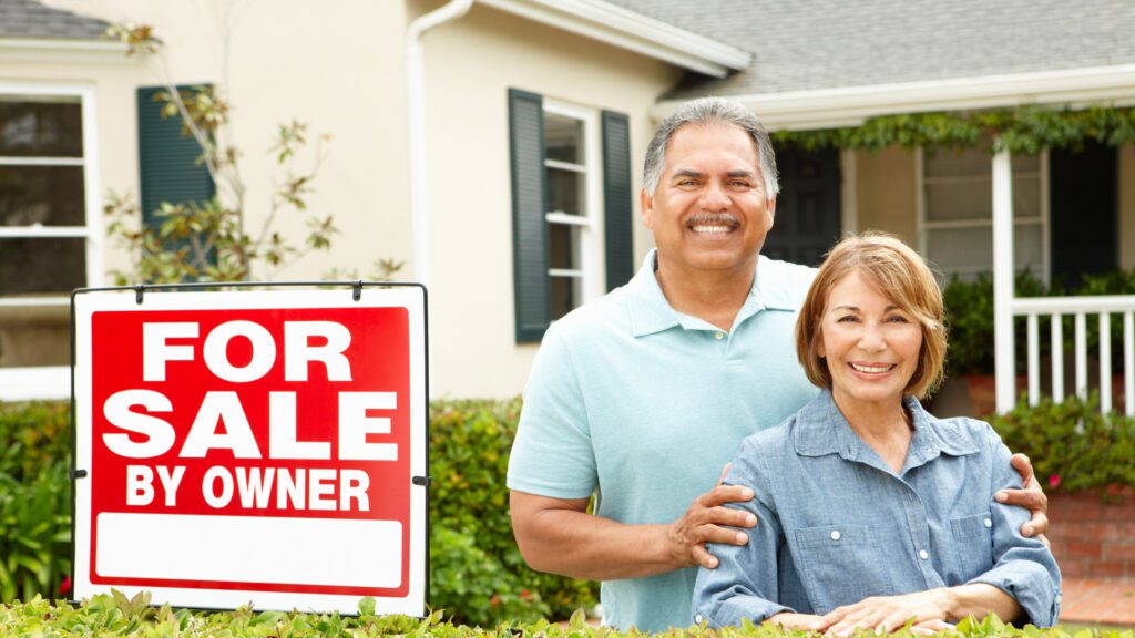 A middle-aged couple selling their house in Orlando Florida.